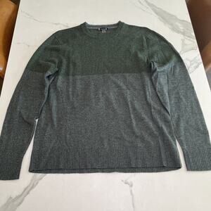 SmartWool Ripple Ridge Ribbed Mens Green Wool Blend Pullover Soft Sweater Sz M